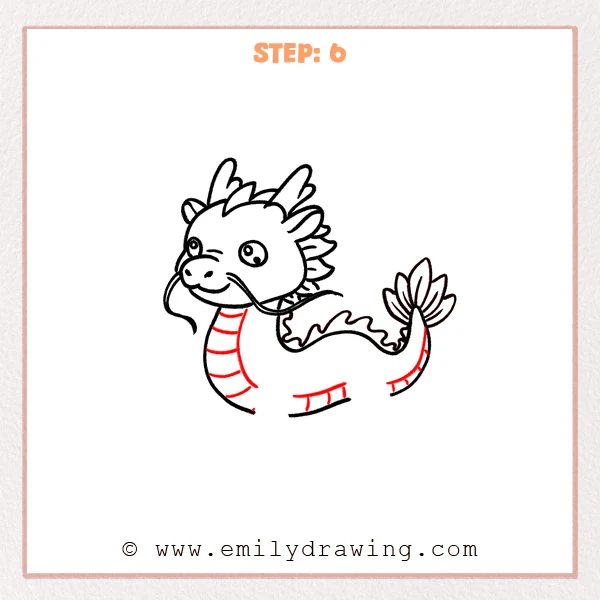 how to draw a chinese dragon - Step 6